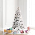 thumbnail image 4 of Vickerman 4.5' x 30" Flocked Atka Slim Artificial Christmas Tree, Warm White LED lights., 4 of 4