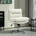thumbnail image 2 of HOMCOM Armless Office Desk Chair, Criss Cross Computer Chair, Light Grey, 2 of 10
