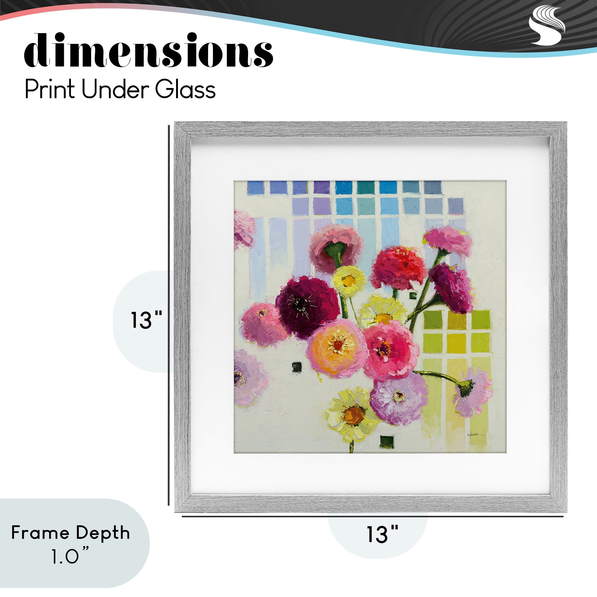 Stupell Industries Color Chart Pastel Bloom Study Gray Framed Print Under Glass, design by Shirley Novak