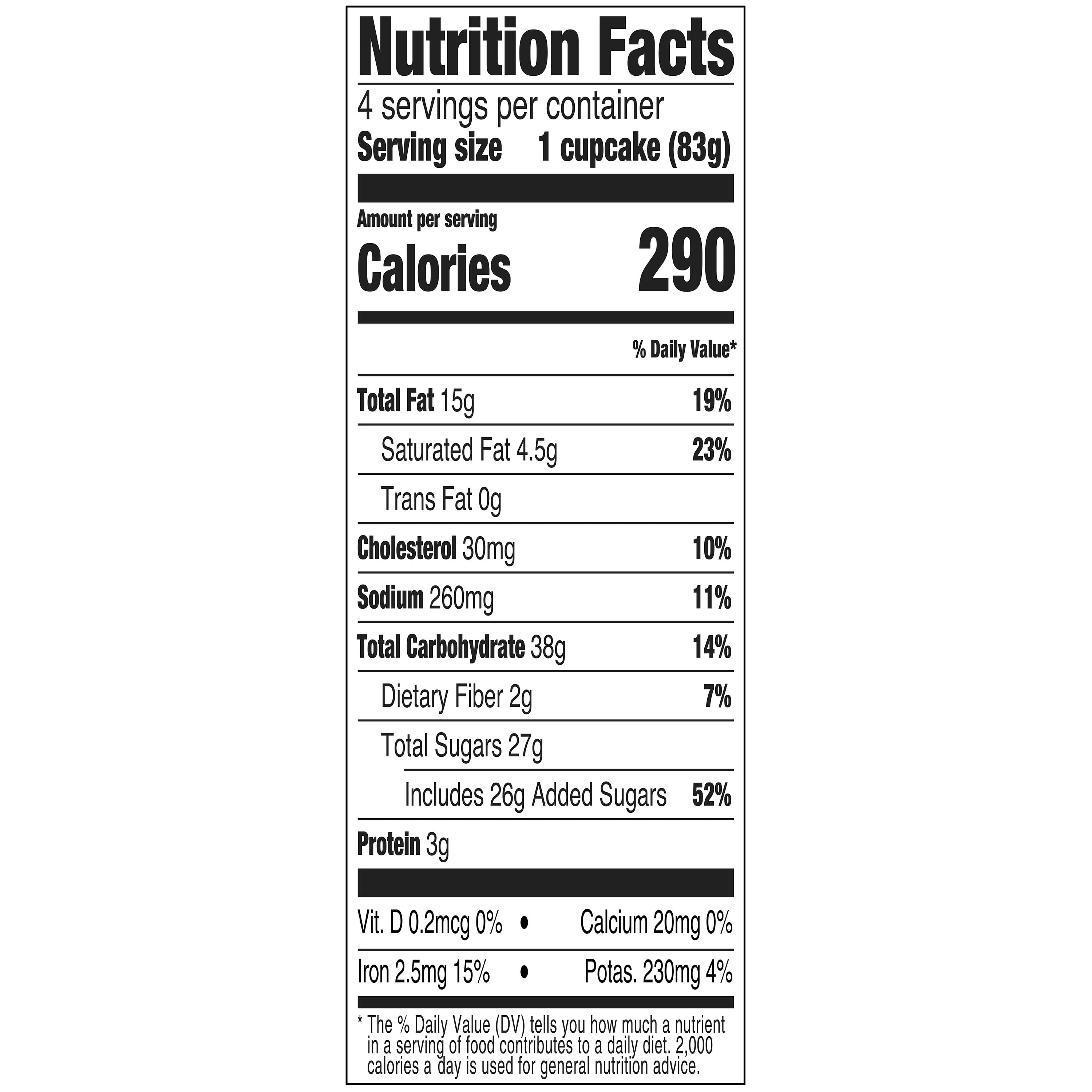 Marketside Fudge Brownie Cupcakes, 11.7 oz, 4 Count