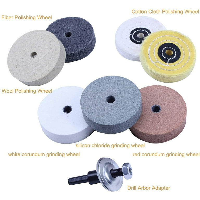 POWERTEC 6 in. Bench Grinder Buffing Wheel Kit with 3-piecs Polishing Compound Set 71631