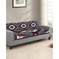 thumbnail image 2 of Boho Red Grey Couch Cushion Covers Stretch, Washable Sofa Seat Covers Individual Seat Cushion Sofa Slipcovers Geometric Southwestern Retro Ethnic Couch Cover Furniture Protector M-1PCS, 2 of 7