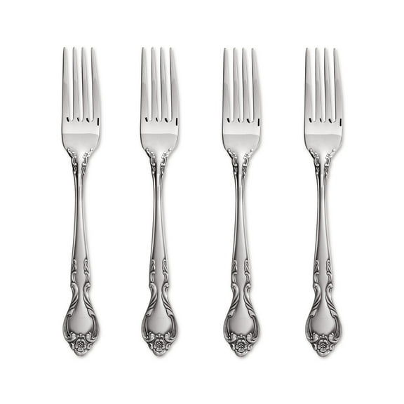 Lyon Queens Fancy 18/8 Stainless Steel Dinner Fork (Set of Four)