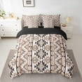 thumbnail image 2 of Manfei Hippie Bohemian Triangle Bedding Comforter Set 7pcs, Rustic Mandala Aztec Queen Bedding Sets, Old Fashion Style Reversible Queen Sheet Sets, Luxury Bedroom Decor, 2 of 7