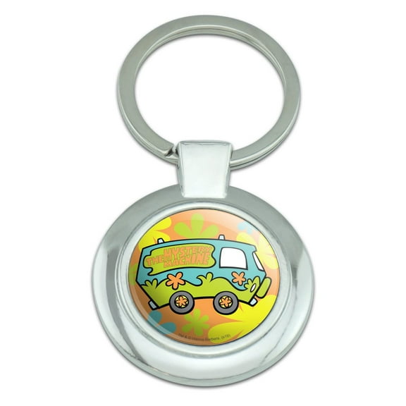 Scooby-Doo The Mystery Machine Keychain Classy Round Chrome Plated Metal