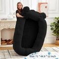 thumbnail image 2 of Large Dog Bed 71" x 45" x 12" with Removable Cover, Blanket & Storage Bag, Orthopedic Foam Pet Bed for Extra Large Dogs, Machine Washable, Portable Handle, 2 of 8