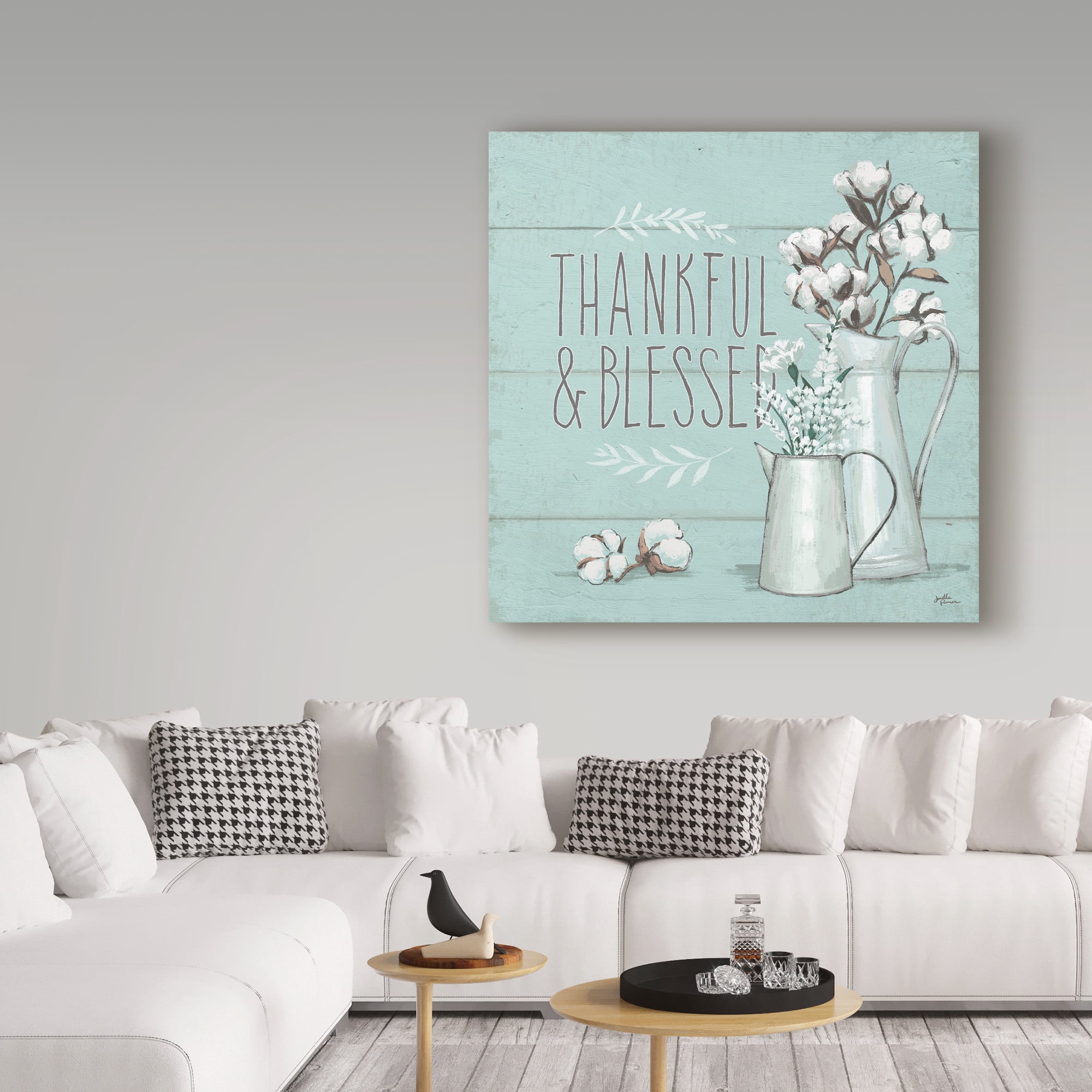 Trademark Fine Art 'Blessed V Mint' Canvas Art by Janelle Penner