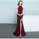 thumbnail image 4 of Vestido de novia de moda largo rojo con escote de cola de pez para banquete de boda, vestido de noche, 4 of 5