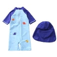 thumbnail image 4 of Gunia Baby Boy Swimsuit Long Sleeve Rash Guard Swim Shirt With Upf Sun Matching Swim Trunks Bathing Suits For Beach Pool 0-5 Years, 4 of 4