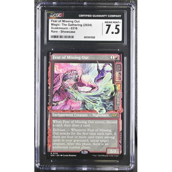Magic: The Gathering Fear Of Missing Out Showcase Rare Duskmourn 0316 Graded 7.5