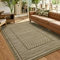 thumbnail image 6 of Garvee 5'x7' Checkered Area Rugs Modern Geometric Carpet, Soft Low Pile Accent Rug Washable Rug with Non-Slip Backing for Living Room Bedroom Office, Brown, 6 of 8