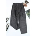 thumbnail image 1 of ABPHQTO Pantalón de pierna recta de cintura alta de pana gris para mujer, 1 of 5