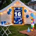 thumbnail image 2 of Happy 16th Birthday Decorations for Boys & Girls, Blue Fabric Banner Backdrop for 16 Year Birthday Party, Photo Backdrop, Yard Sign, Cake Table Decor, Door or Entrance Sign, 2 of 5