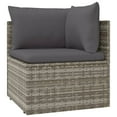 thumbnail image 3 of vidaXL 6 Piece Garden Lounge Set with Cushions Grey Poly Rattan, 3 of 5