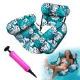 thumbnail image 2 of 1 PCS Pool Chair Floats Adult Inflatable Floating Pool Chairs Water Float Lounger Inflatable Plant Pattern Adjustable Floating Mat Heavy Duty for Summer Water Beach Lake Party Fun, 2 of 9