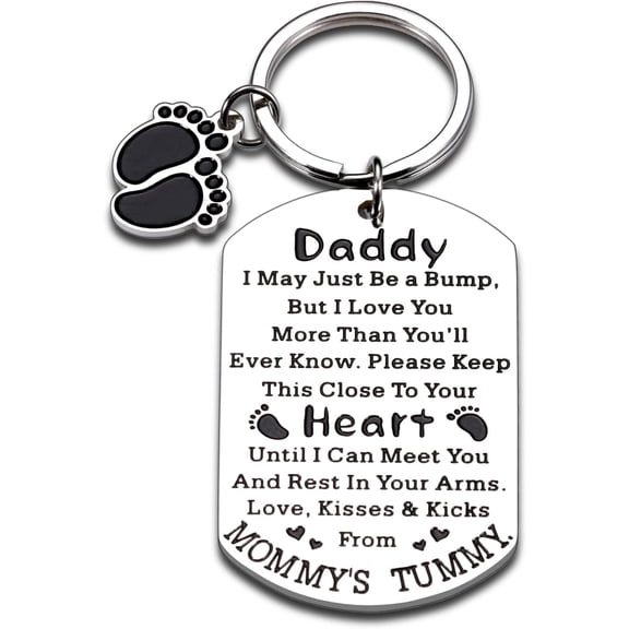 New Dad Keychain for Expectant Dads Father's Day Birthday Gift Christmas Valentine's Day Baby Enlightenment Pregnancy Gift for First Time Dads New Dads Husbands Men Soon to be Dads Wives New Moms