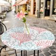 thumbnail image 6 of Red Blue Coral Coastal Round Tablecloth for 45-54 Inch Tables,Fitted Table Cover with Elastic Edge,Summer Beach Seaside Nautical Waterproof Outdoor Table Cloth Protector for Patio Garden Dinner, 6 of 9