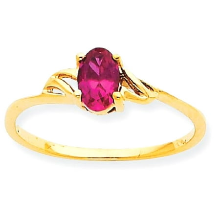 Ruby Gold Wedding Bands - ICE CARATS 10kt Yellow Gold Red Ruby Birthstone Band Ring Size 7.00 Stone July Oval Style Fine Jewelry Ideal Gifts For Women Gift Set From Heart