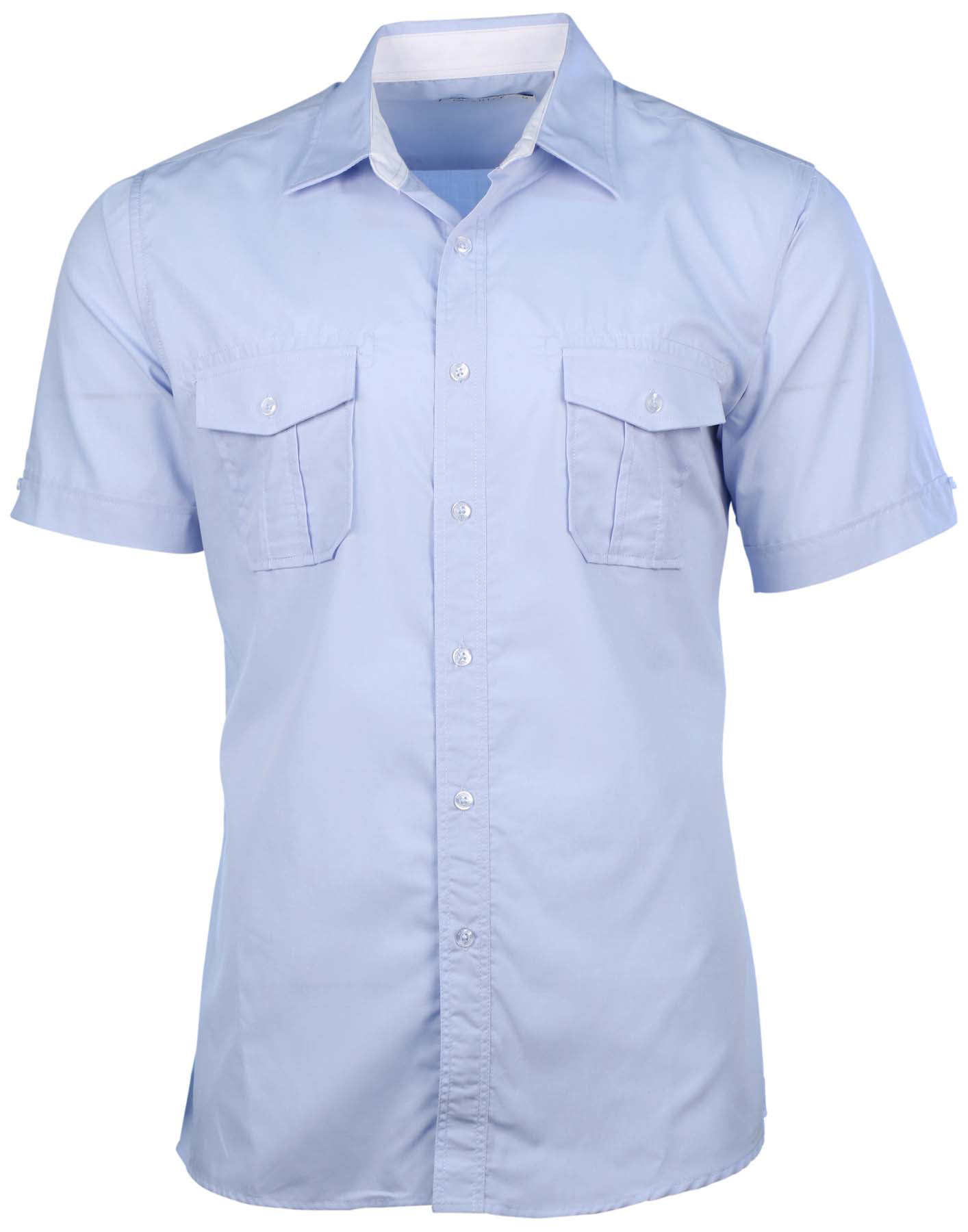 Collection Men's 2-Pocket Short Sleeve Button Down Shirt - Walmart.com