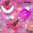 thumbnail image 5 of FIEWESEY For Motorola E5 Play Phone Case Moto E5 Cruise Glitter Case Sparkle Glitter Flowing Liquid Quicksand with Shiny Bling Diamond Women Girls Cute Phone Case For Motorola E5 GO - Pink+Purple, 5 of 7
