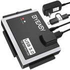 BYEASY SATA/IDE to USB 3.0 Adapter Hard Drive Adapter for 2.5"/3.5" IDE SATA External HDD/SSD with 12V 2A Adapter 3.3ft Cable Black