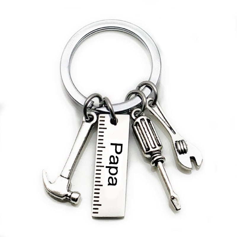 3 Kinds of Keyring Gifts for Dad from Daughter Son Present For Dad Daddy Key chain with Repair Tool/Spanner/Screwdriver/Hammer for Men Fathers Day Gift