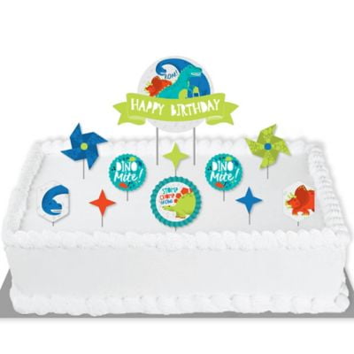 birthday roar dinosaur happy cake trex dino topper mite decorating pieces kit