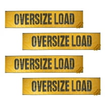 (4 Pack) 84"x18" Oversize Load Sign w/ Grommets & 44" (4) Ropes - Refletive Webbing on Corners - Mesh Wide Oversized Load Banner for Semi Trucks, Vehicles, Trailer