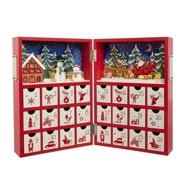 Kurt S. Adler D4561 13 in. Battery Operated Lighted Wooden Christmas Advent Calander