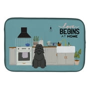 Carolines Treasures CK7778DDM Bouvier des Flandres Kitchen Scene Dish Drying Mat, 14 x 21", multicolor