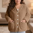 thumbnail image 6 of Censtreet Women Cardigan Fuzzy Jacket Winter Open Front Fleece Coat Outwear with Pockets, 6 of 9