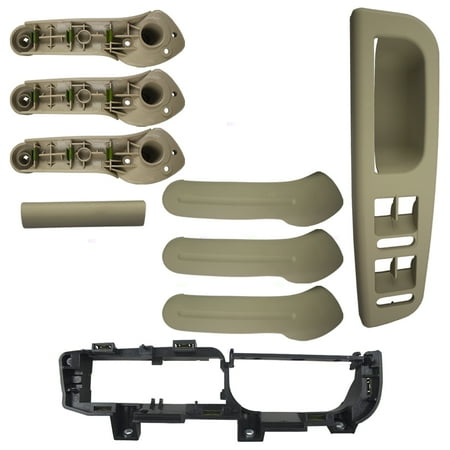 - Beige 4 Piece Kit of 3 Inside Door Grab Handles w/ Master Window Switch Bezel Plate & Trim Set Replacement for VW Golf Jetta