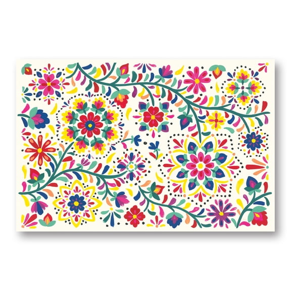 Gango Home Decor Eclectic Floral Fiesta White I by Laura Marshall (Printed on Paper); One 18x12in Unframed Paper Poster