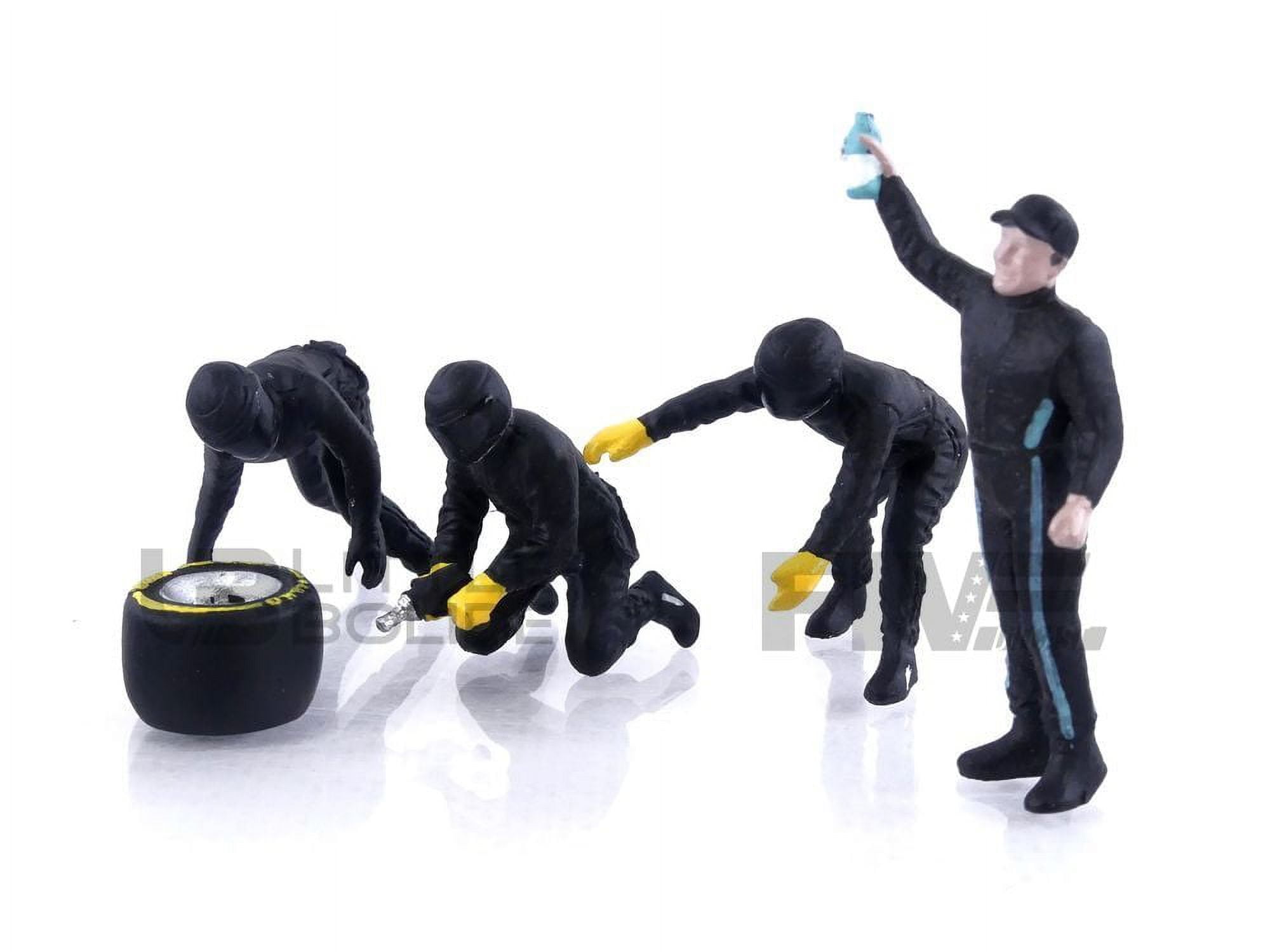 Formula One F1 Pit Crew Team Blue Set III, Blue - American Diorama 38390 -  1/43 Scale Figurines