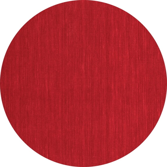 Ahgly Company Indoor Round Abstract Red Contemporary Area Rugs, 5' Round