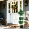 thumbnail image 3 of 4 Ft Artificial Laurel Tree, Triple Ball Topiary Potted Plant with Realistic Moss & UV Protection, for Indoor and Outdoor Decor in Living Room, Patio, or Entryway, 3 of 7