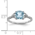 thumbnail image 2 of 925 Sterling Silver Rhodium Plated Diamond and Sky Blue Topaz Ring Size 9, 2 of 2