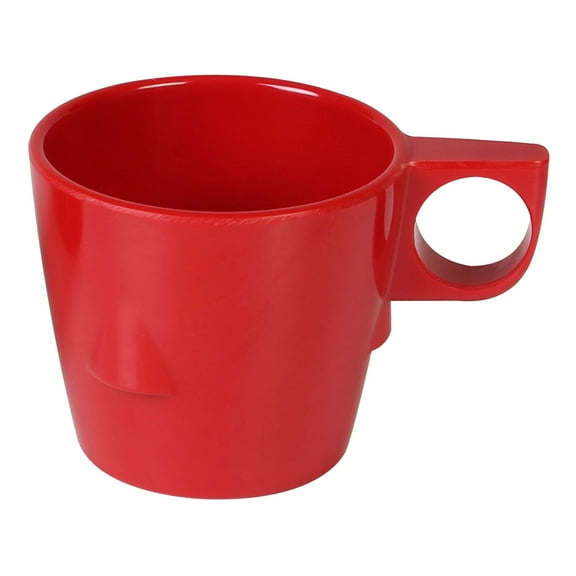 Excellante Color pure red melamine dinnerware collection 7 oz stacking mug, comes in dozen