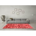 thumbnail image 3 of Ahgly Company Machine Washable Indoor Square Abstract Red Modern Area Rugs, 7' Square, 3 of 4