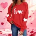 thumbnail image 2 of Valentines Sweatshirts For Women Crewneck Pullovers Love Heart Graphic Sweat Shirt Cute Sweatshirt Long Sleeve Tops, 2 of 9