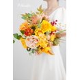 thumbnail image 2 of Piklado Caja Combinada De Flores Artificiales, Juego De Flores Artificiales, Hojas Sueltas Y Tallos, Ramo De Centro De Boda, Novia, Boda, Baby Shower (Amarillo Naranja), 2 of 5