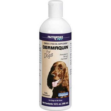 Dermaquin Omega 3 Fish Oil Supplement For Dogs, 16 oz