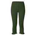 thumbnail image 7 of Guluxicc Capri Yoga Pants for Women Elastic Waist Ruffle Hem Leggings Solid Color Womens Casual Sports Pants, 7 of 7