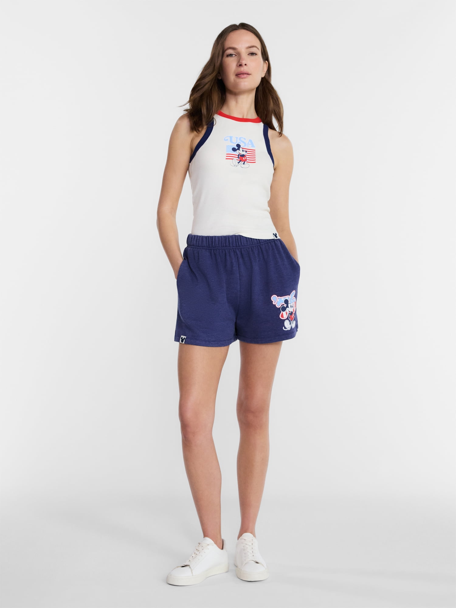 Disney Women's Mickey USA Flag Graphic Tank Top, Sizes XXS-XXL