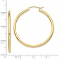 thumbnail image 2 of 10K Yellow Gold Polished 2mm Lightweight Tube Hoop Earrings (35 X 36.1) Made In Peru 10t913l, 2 of 5