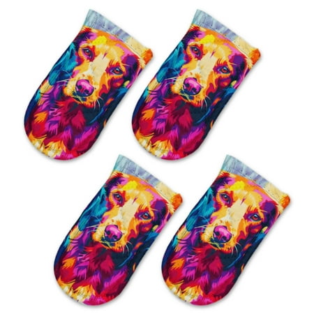 

BaHomeck Pot Handle Holder Covers 4Pcs Colorful Dogs In Pop Art Style Painting Non Slip Heat-Resisting Pan Handle Covers For Home Kitchen Baking Cooking BBQ Cookwares 6×3In