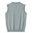 thumbnail image 4 of Men's Knitted Pullover Sweater Casual Crewneck Long Sleeve Solid Color Elastic Warm Cozy Top Daily Wear Street Style Autumn Winter | TOPLIU,Light Gray M, 4 of 4