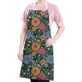thumbnail image 5 of Pioneer Flower Floral Print Pattern Apron for Women and Men, Cotton Linen Waterproof with Pockets, Adjustable, 33x27 Inch for Kitchen, Gardening, BBQ, Salon, 5 of 6