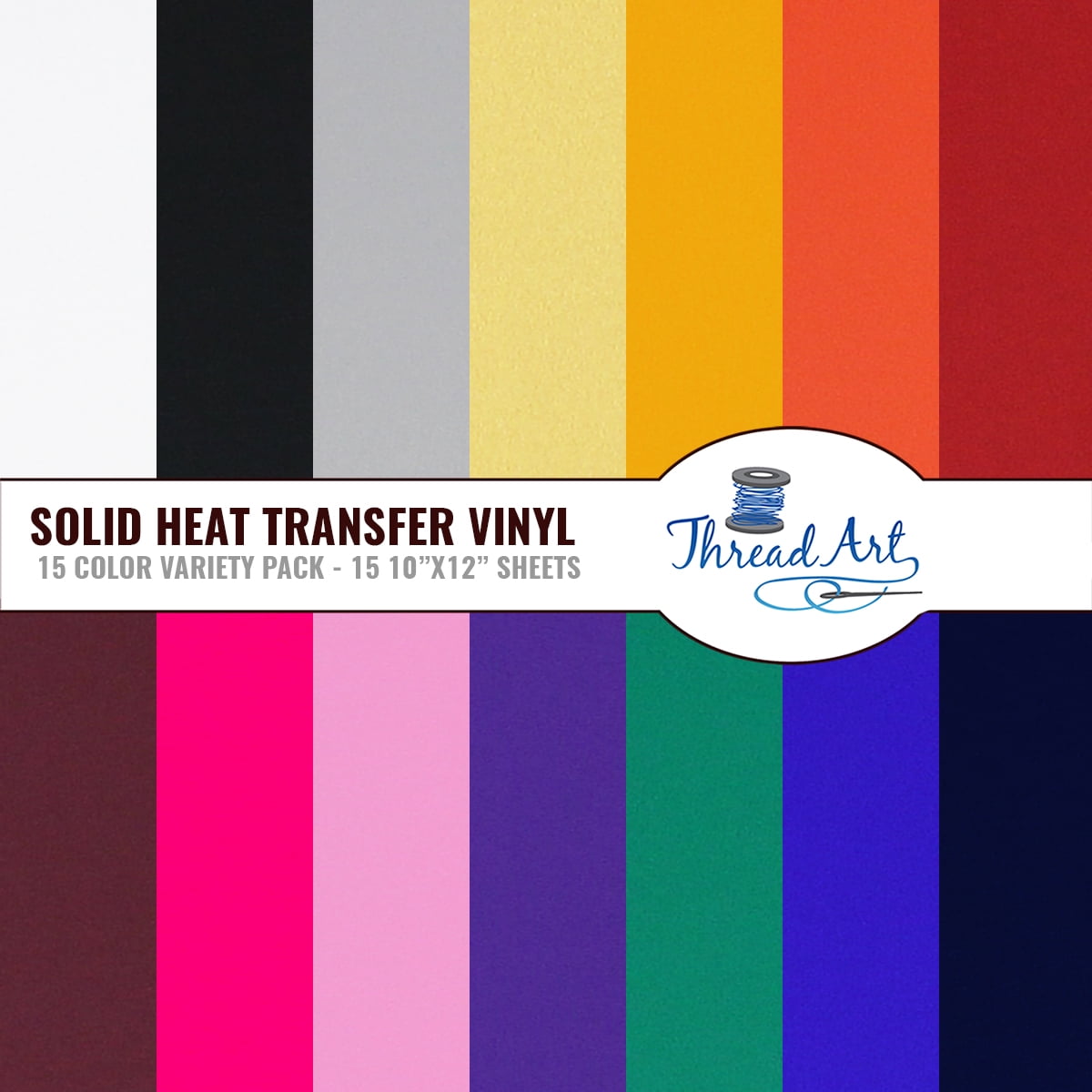 threadart variety pack 10 x 12 heat transfer vinyl
