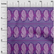 oneOone Organic Cotton Voile Fabric Peacock Block Print Fabric BTY 42 Inch Wide
